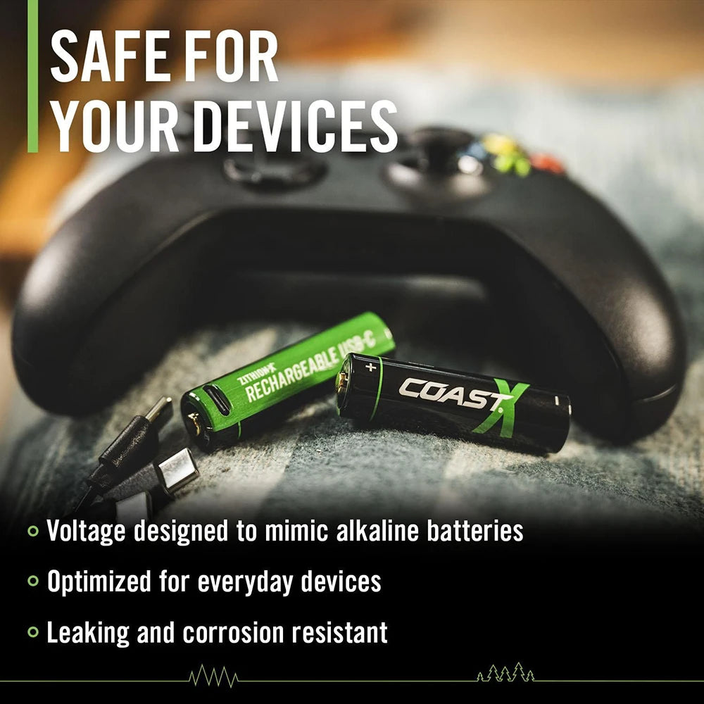 Ladattava Paristo Coast AA USB-C 1,5V (4 kpl)