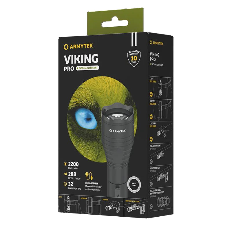 Taskulamppu Armytek Viking Pro Magnet USB Kylmä Sävy 2200 lm