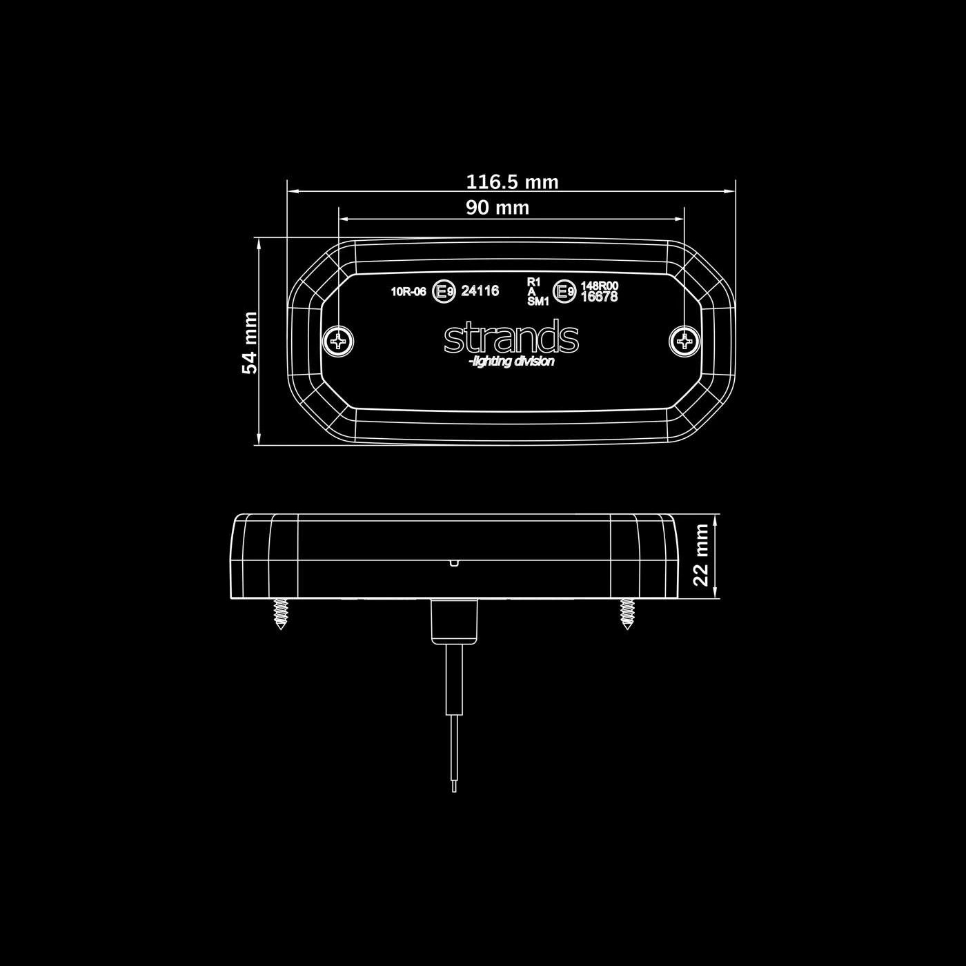 Strands For9T Scale LED Äärivalo, Punainen