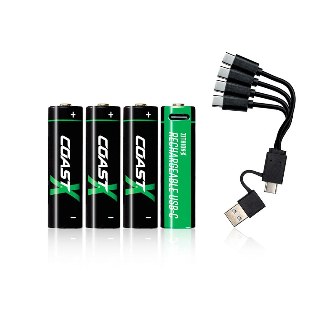 Ladattava Paristo Coast AA USB-C 1,5V (4 kpl)