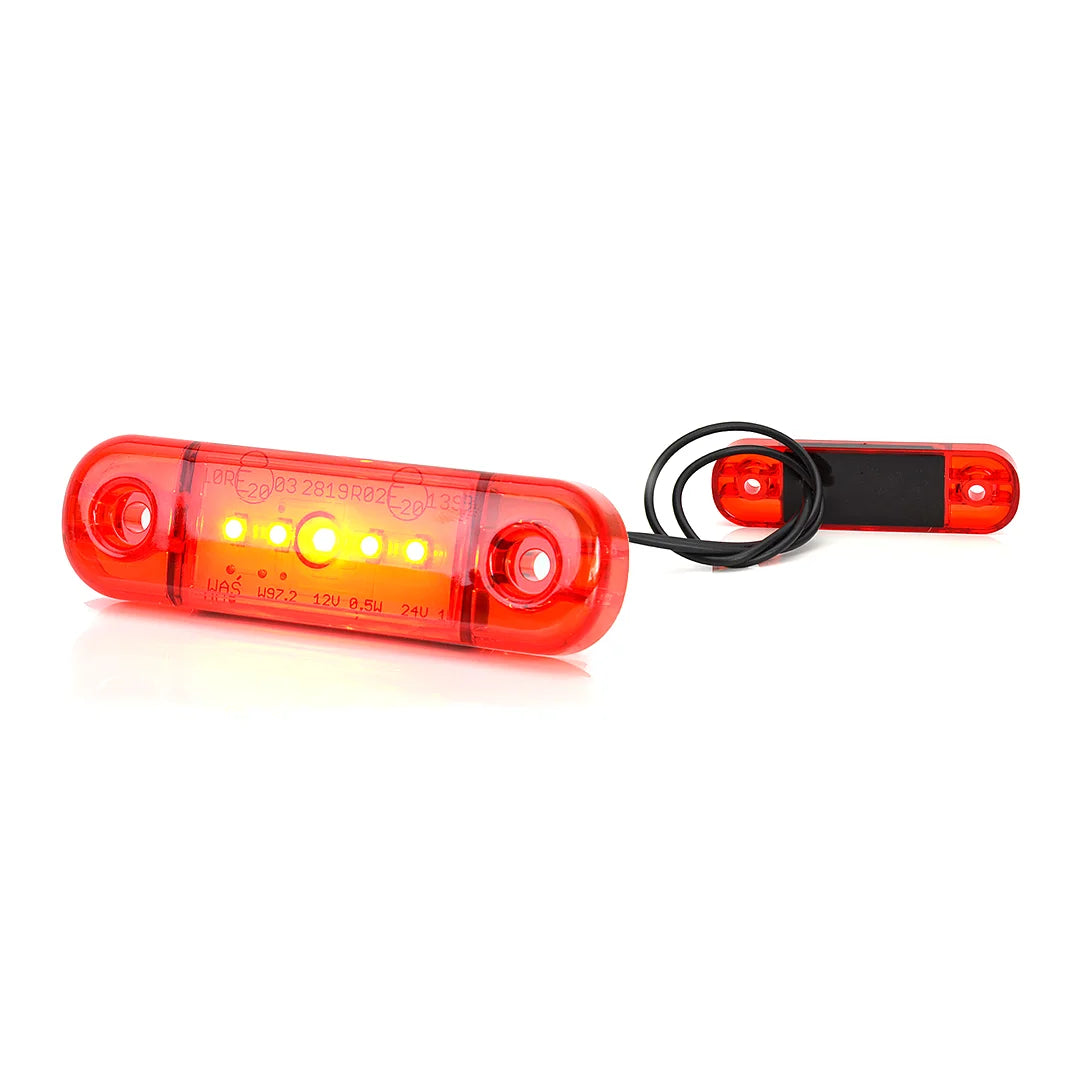 WAS 708 Slim LED Äärivalo - Punainen 12-24V