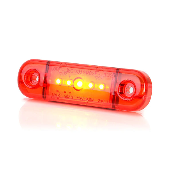 WAS 708 Slim LED Äärivalo - Punainen 12-24V