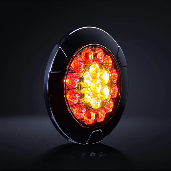 Freedom Black Raven LED Takavalo, parkki/jarru/vilkku, Ø152 mm – 3-toiminen LED-takavalo