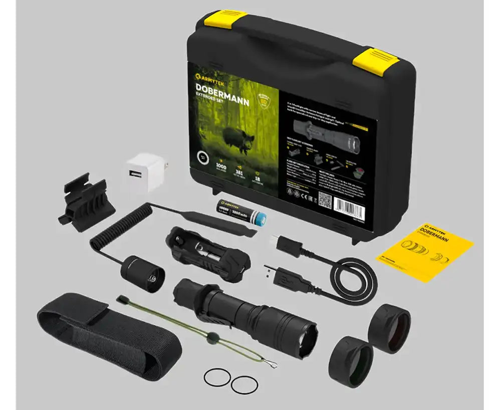 Taskulamppu Armytek Dobermann Kylmä Sävy Laajennettu Valaisinpaketti