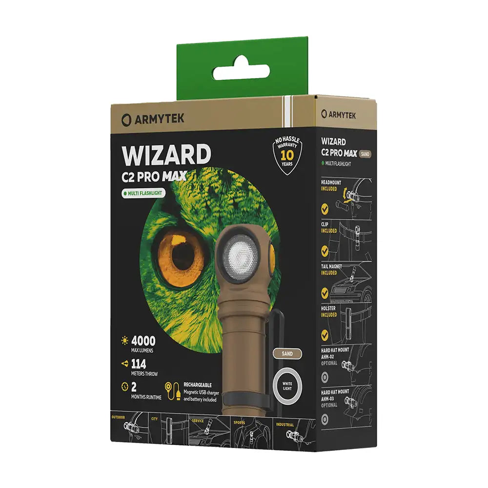 Otsalamppu Armytek Wizard C2 Pro Max Sand Kylmä Sävy 4000 lm