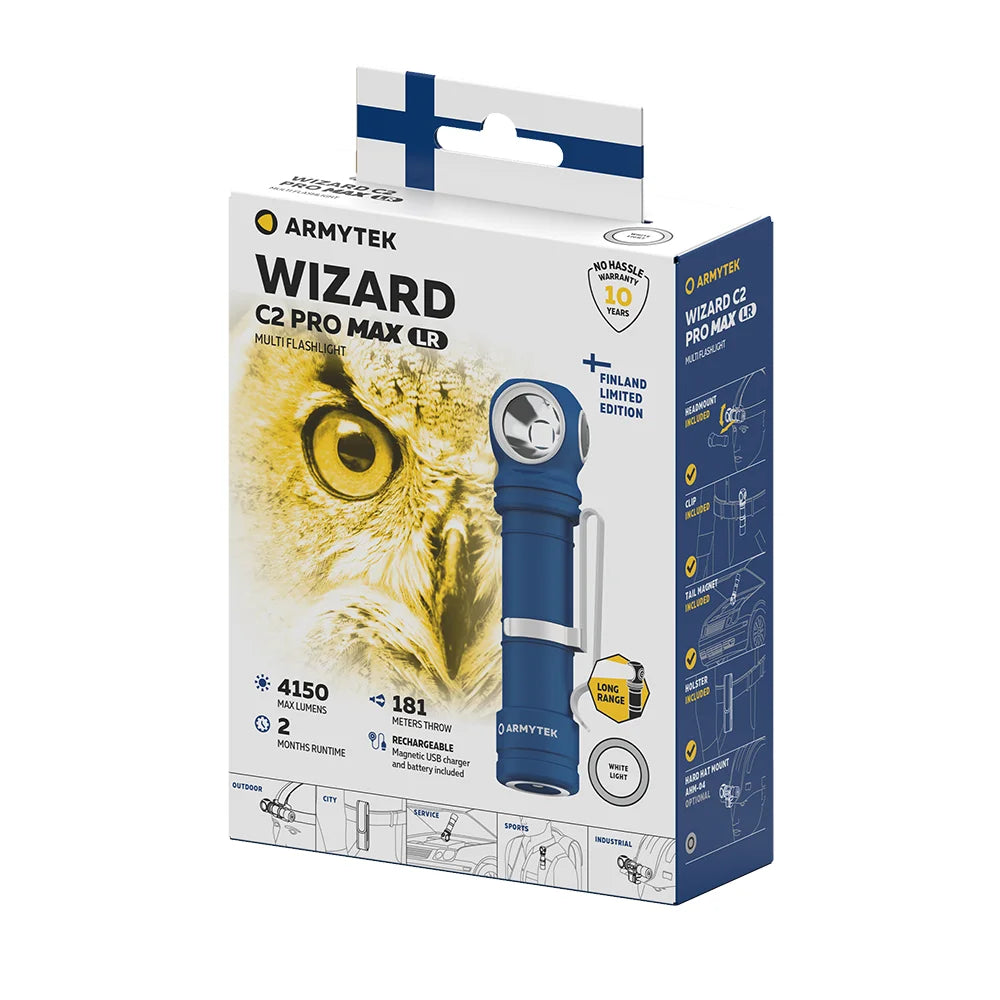 Otsalamppu Armytek Wizard C2 Pro Max LR Finland Edition Kylmä Sävy 4150 lm