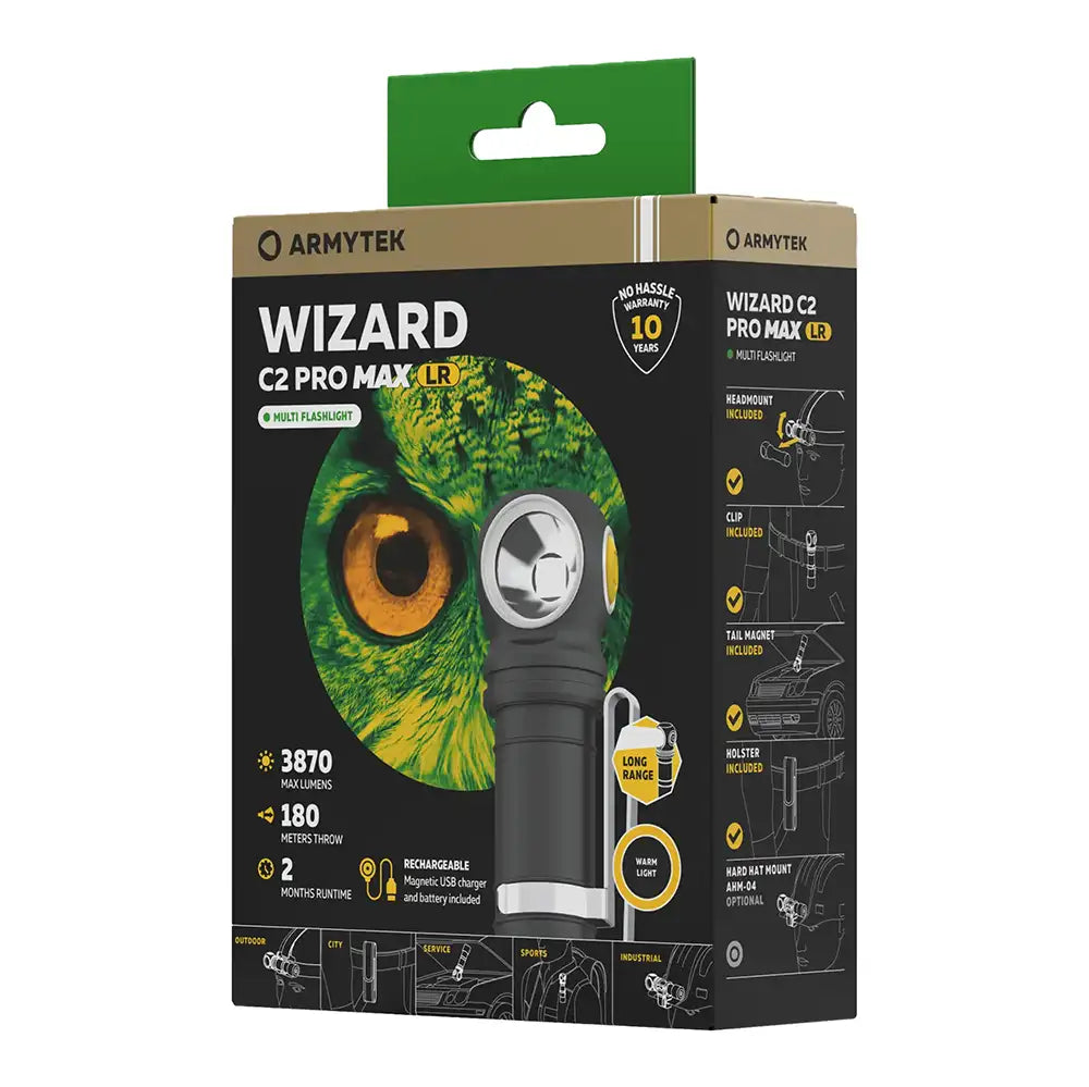 Otsalamppu Armytek Wizard C2 Pro Max LR Lämmin Sävy 3870 lm
