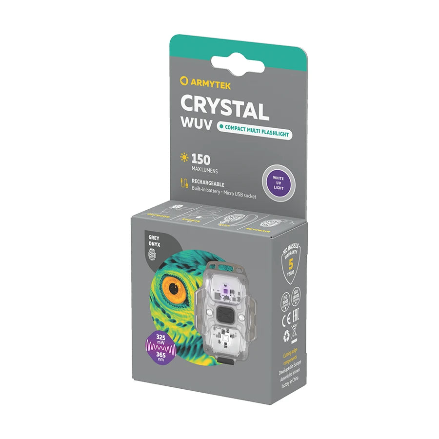 Monitoimilamppu Armytek Crystal WUV Harmaa 6 in 1 Valkoinen & UV-valo 150 lm