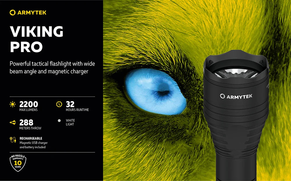Taskulamppu Armytek Viking Pro Magnet USB Kylmä Sävy 2200 lm